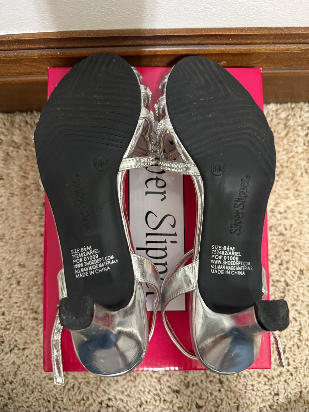 Silver Slipper® Women's Silver Rhinestone Evening Heels - Picture 6 of 6